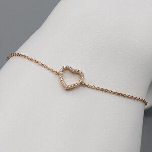 Love heart bracelet rose gold plated simple dainty